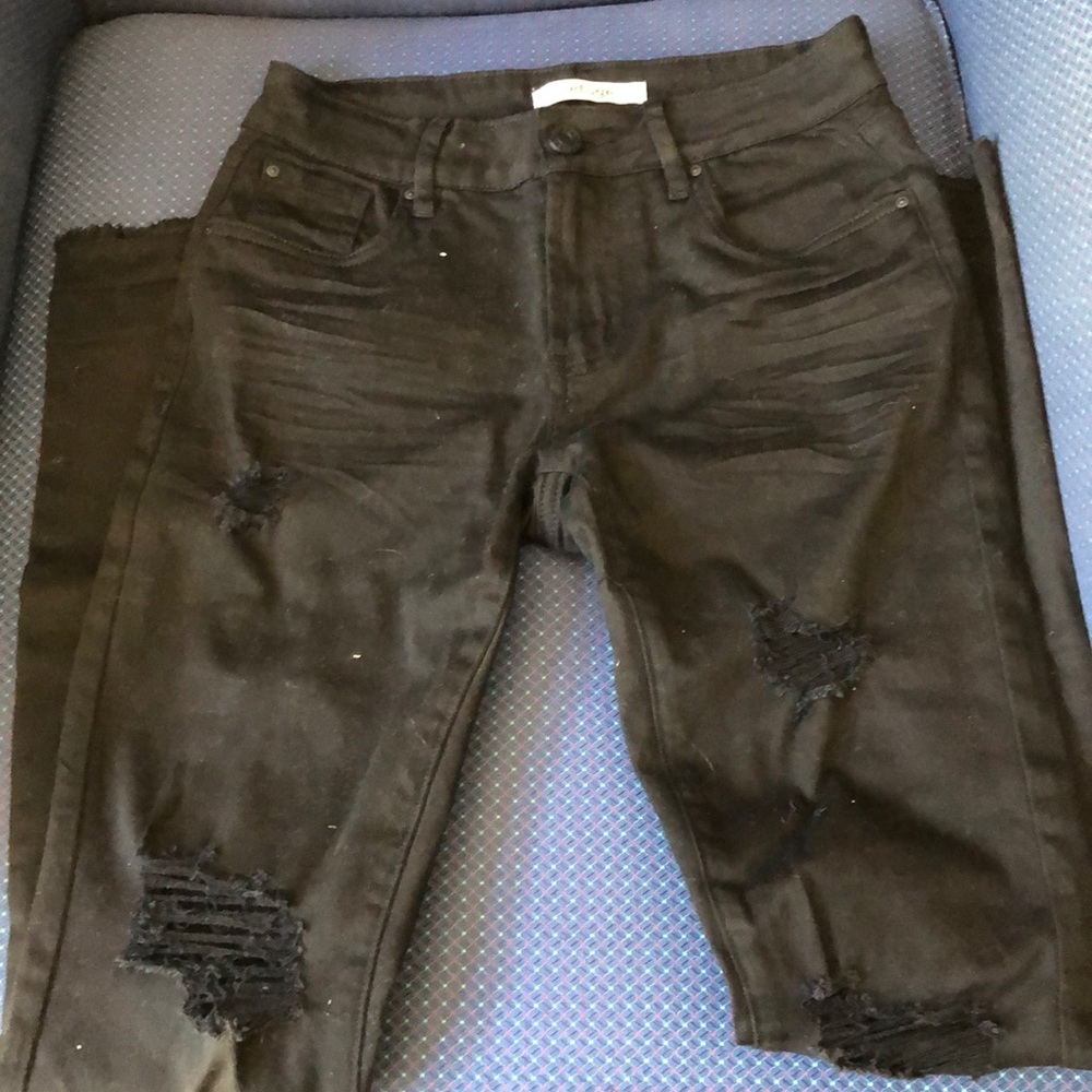 Refuge 2 black skinny ripped jeans . Like new